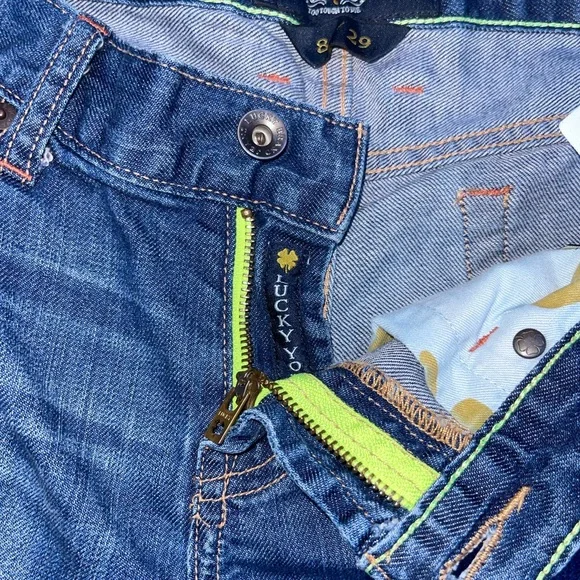 Lucky Brand Abbey Frayed Hem Shorts Blue Jean Denim Mid Rise / 29W - Picture 3 of 6